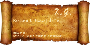 Kolbert Gusztáv névjegykártya